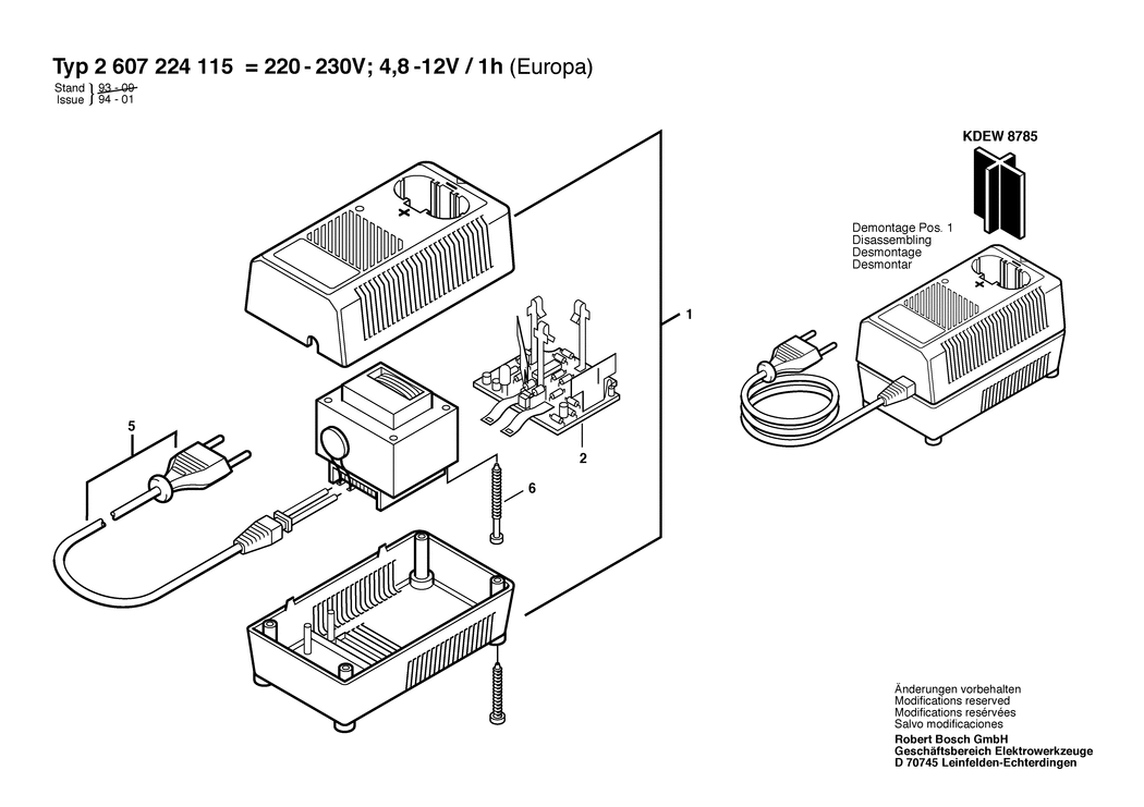 Bosch ---- / 2607224115 / EU 12 Volt Spare Parts