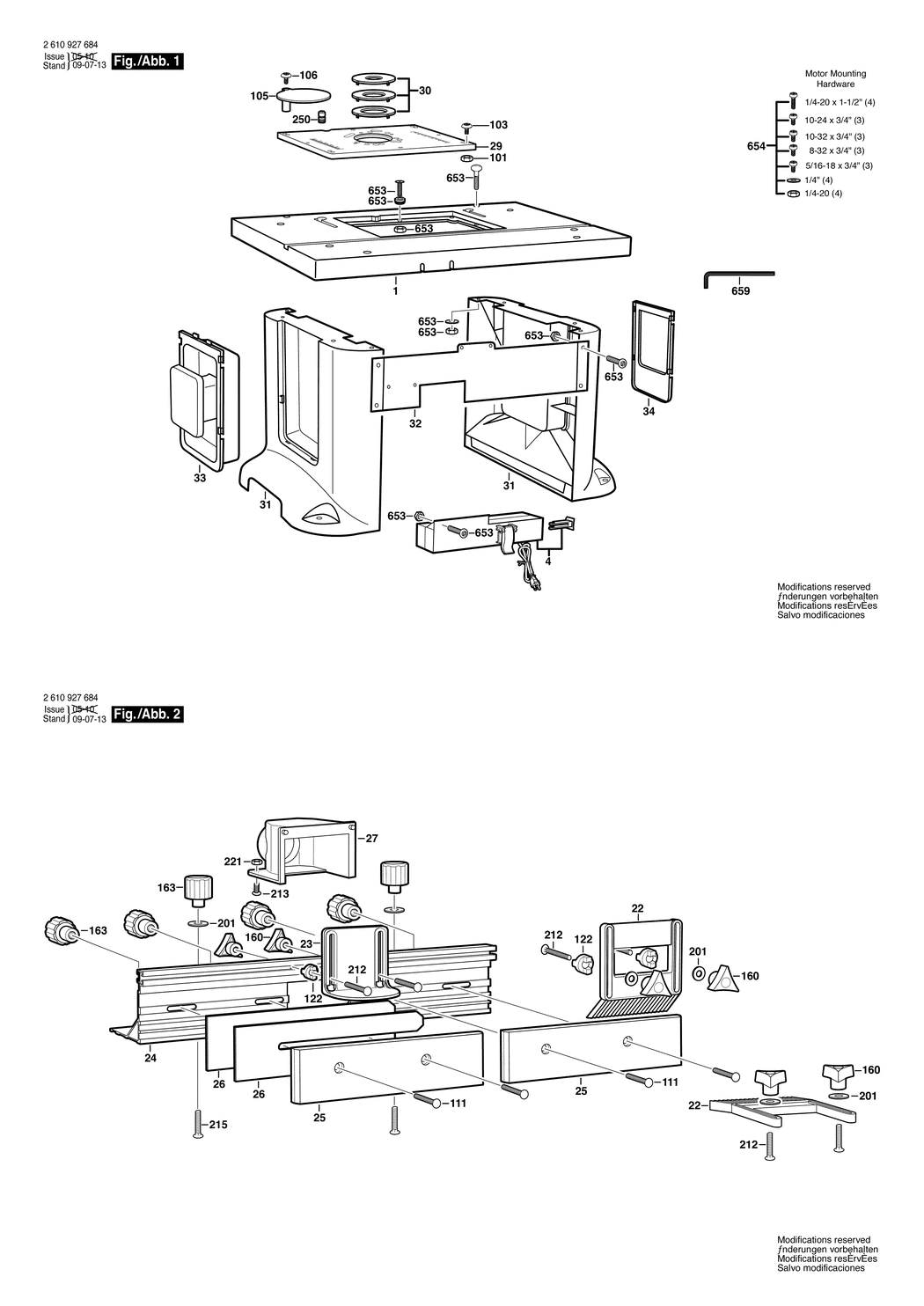 Bosch RA1181 / 2610927684 / --- 120 Volt Spare Parts