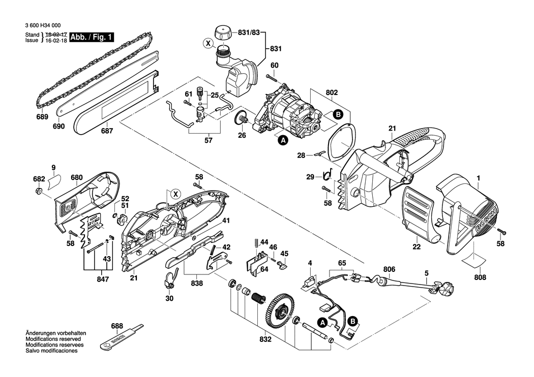 Bosch AKE 40 / 3600H34003 / EU 230 Volt Spare Parts