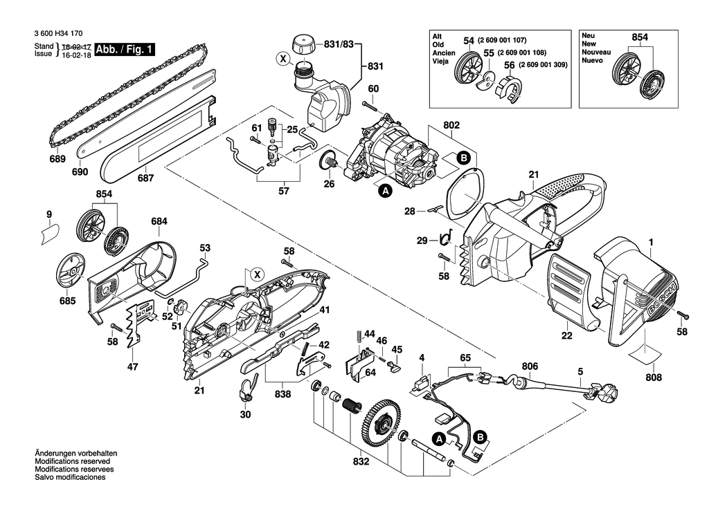 Bosch AKE 35 S / 3600H34100 / EU 230 Volt Spare Parts