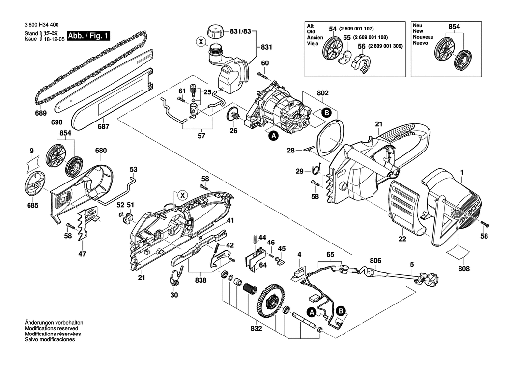 Bosch AKE 30 S / 3600H34430 / CH 230 Volt Spare Parts