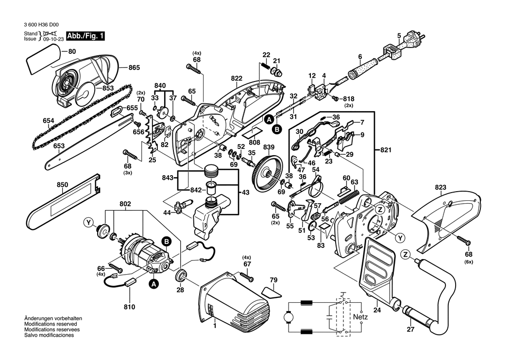 Bosch AKE 35-19 S / 3600H36E30 / CH 230 Volt Spare Parts