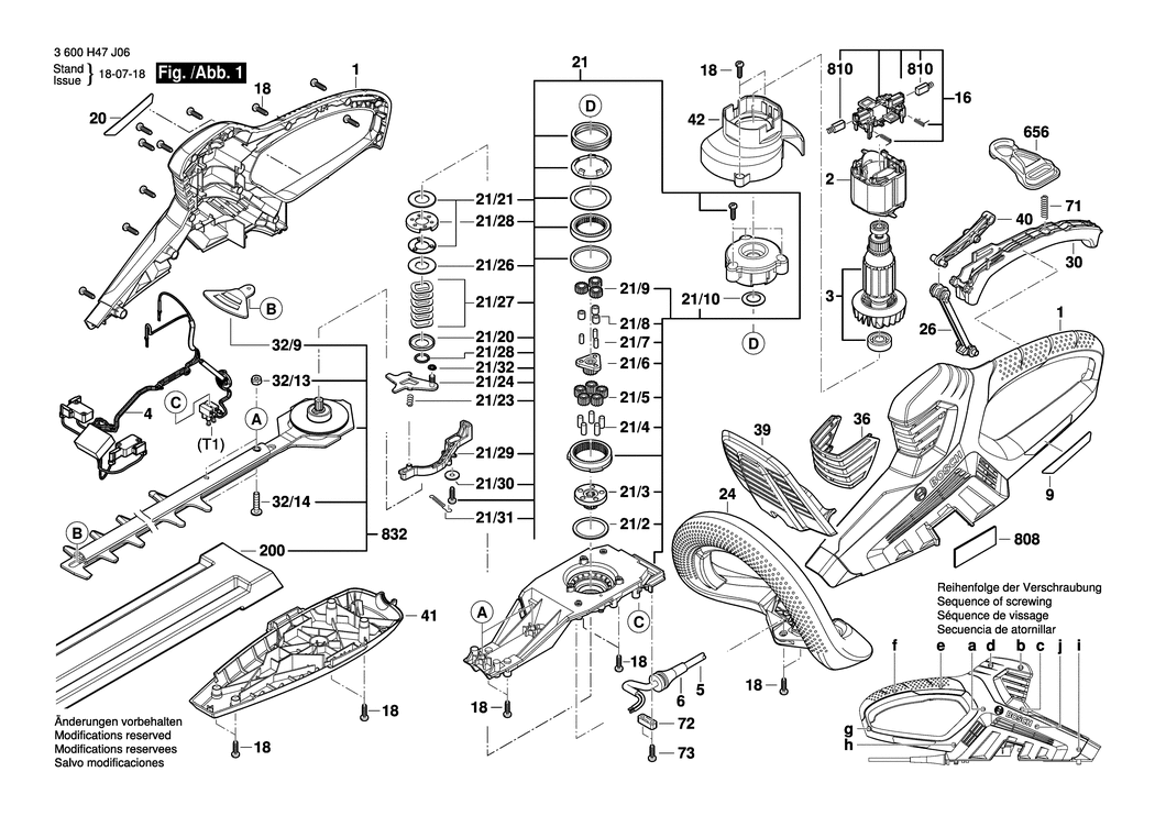 Bosch AHS 65-34 / 3600H47J32 / CH 230 Volt Spare Parts