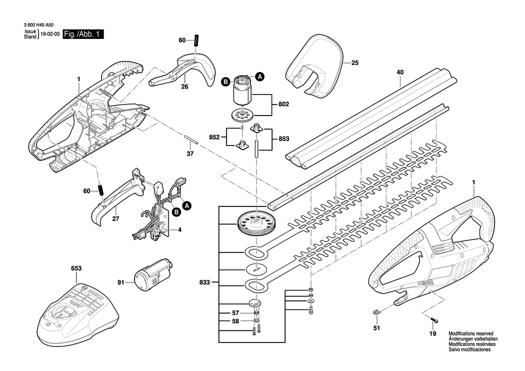 Bosch AHS 35-15 LI / 3600H49B50 / --- 10.8 Volt Spare Parts