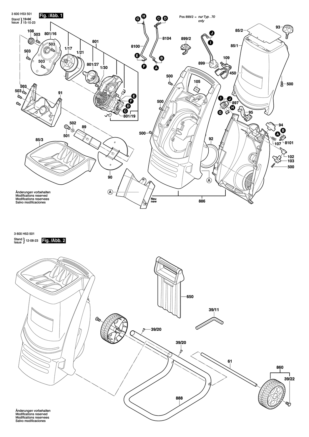 Bosch AXT RAPID 2000 / 3600H53531 / --- 230 Volt Spare Parts