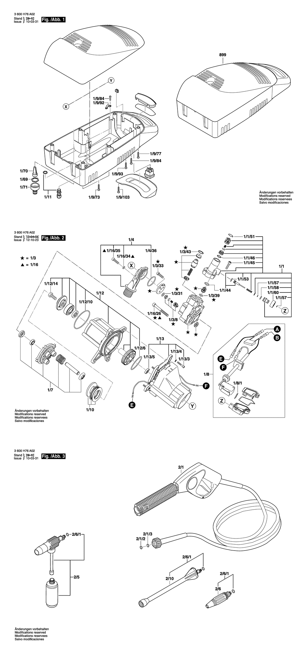 Bosch AQUATAK 100 / 3600H76A31 / CH 230 Volt Spare Parts