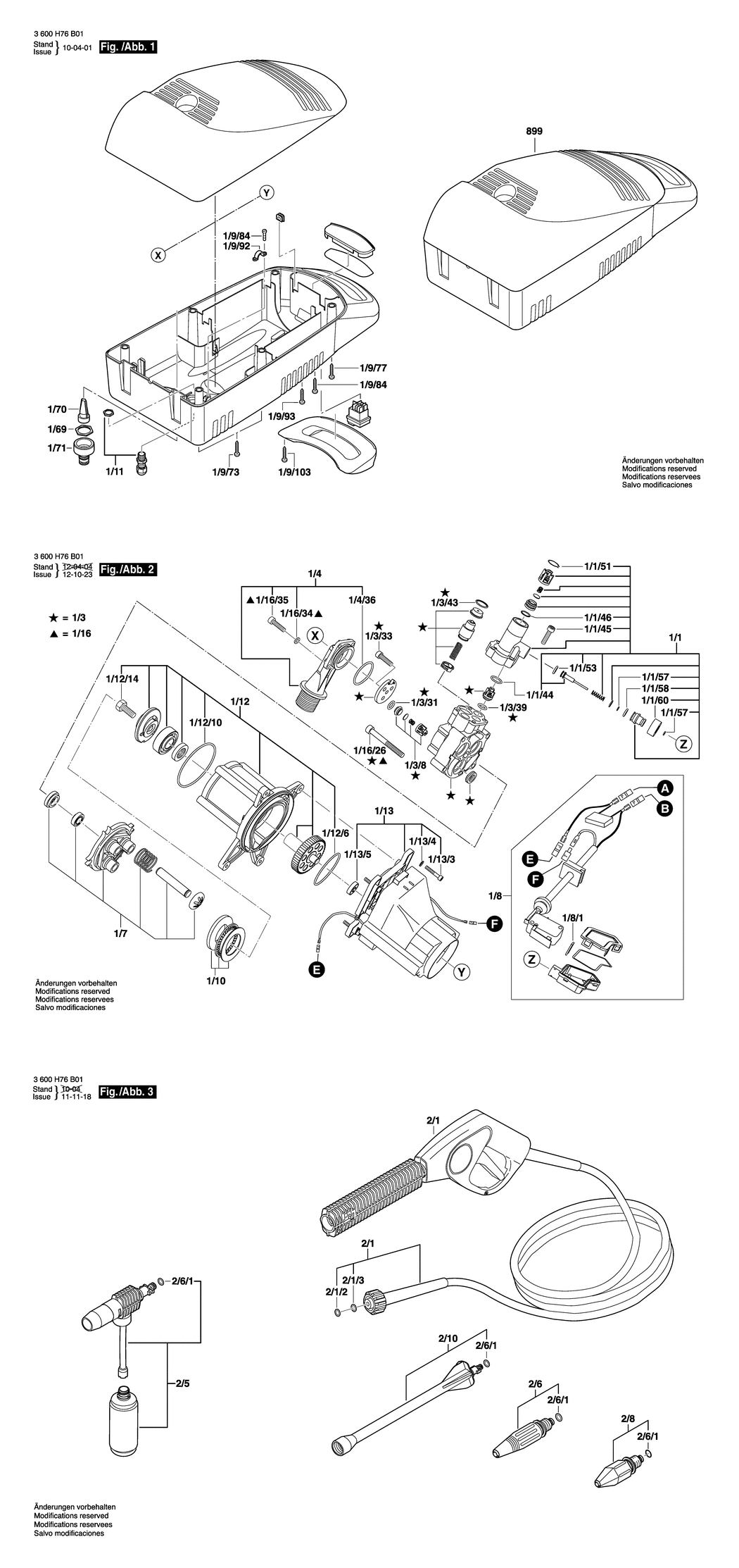 Bosch AQUATAK 100 PLUS / 3600H76B31 / CH 230 Volt Spare Parts