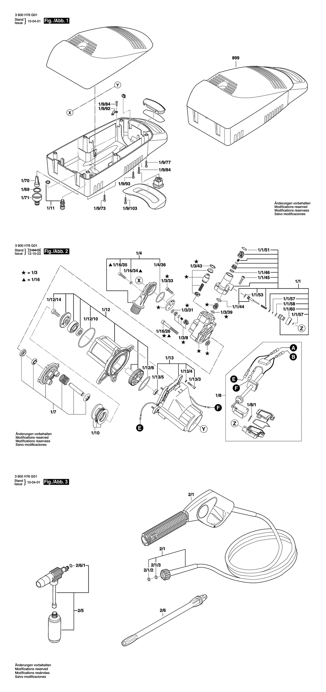 Bosch AQUATAK 10 / 3600H76G31 / CH 230 Volt Spare Parts