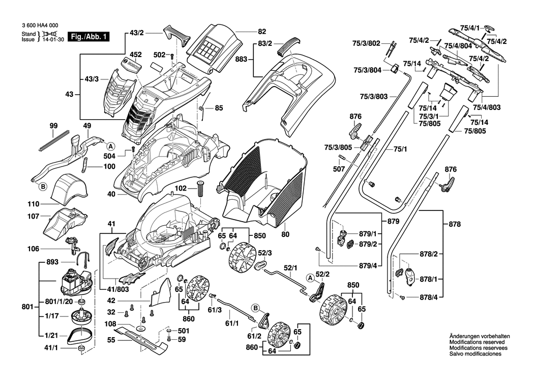 Bosch Rotak 37 / 3600HA4100 / EU 230 Volt Spare Parts