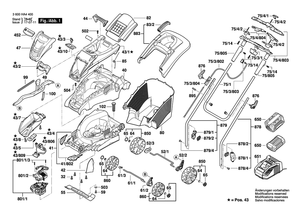 Bosch Rotak 36 LI / 3600HA4402 / EU 36 Volt Spare Parts