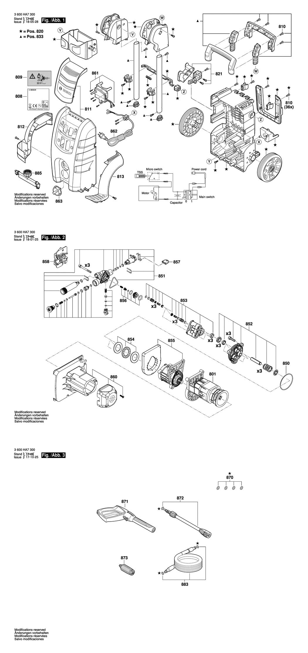 Bosch AQT 42-13 / 3600HA7330 / CH 230 Volt Spare Parts