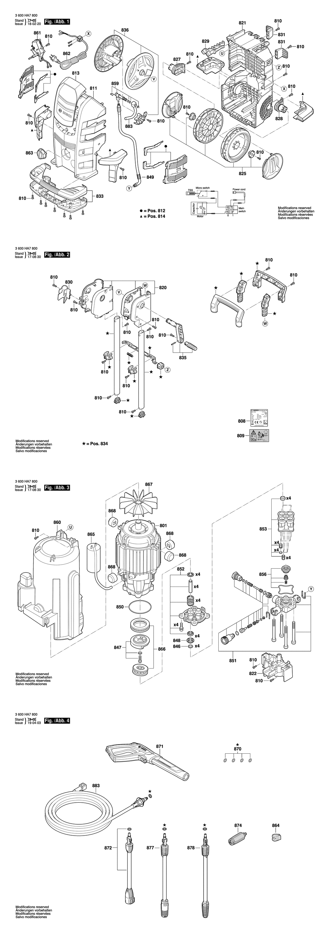 Bosch AdvancedAquatak 160 / 3600HA7800 / EU 230 Volt Spare Parts