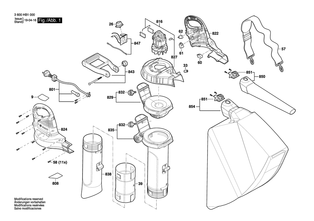 Bosch UniversalGardenTidy / 3600HB1030 / CH 230 Volt Spare Parts