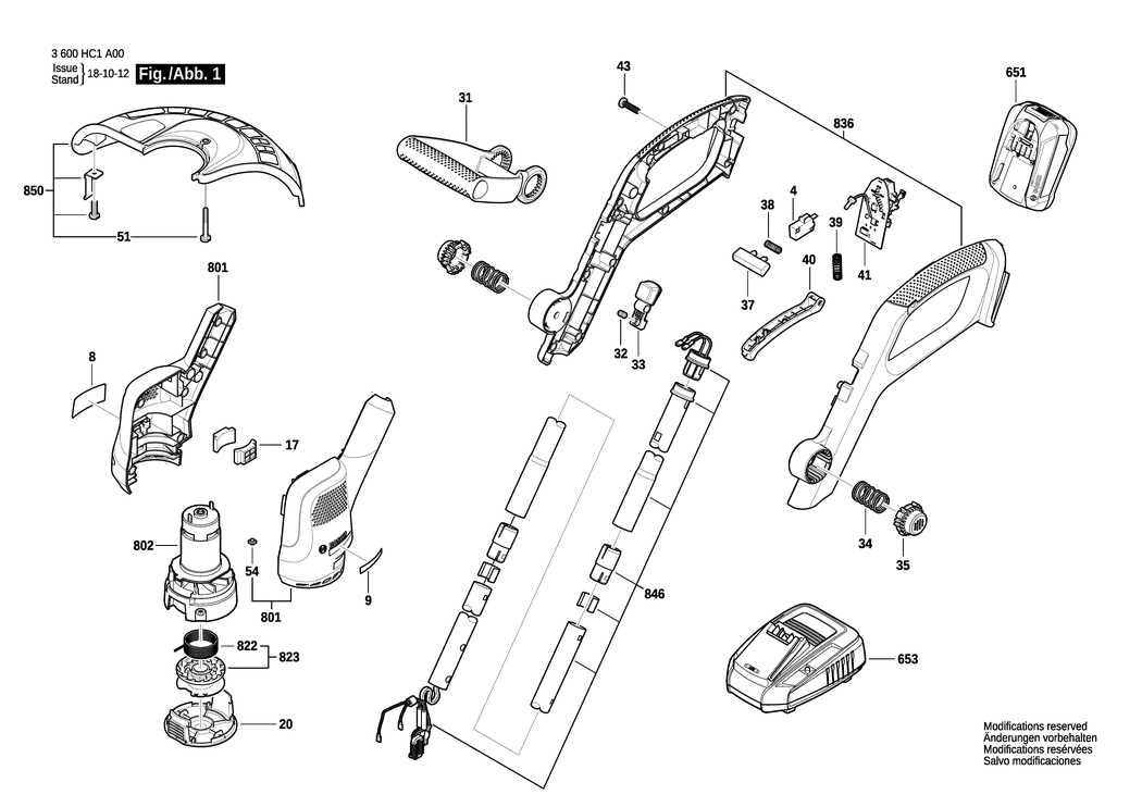 Bosch EasyGrassCut 18-26 / 3600HC1C00 / EU 18 Volt Spare Parts