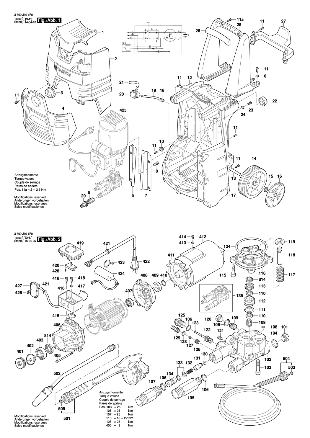 Bosch GHP 5-14 / 3600J10100 / EU 230 Volt Spare Parts