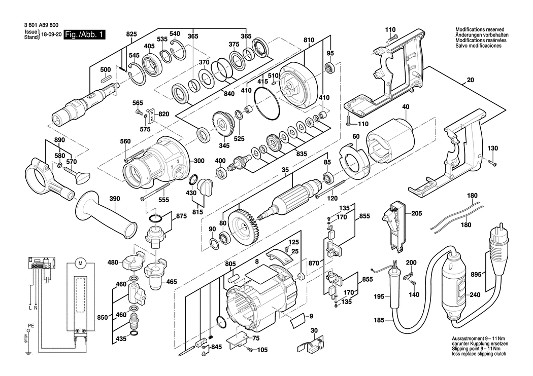 Bosch GDB 180 WE / 3601A89830 / CH 230 Volt Spare Parts