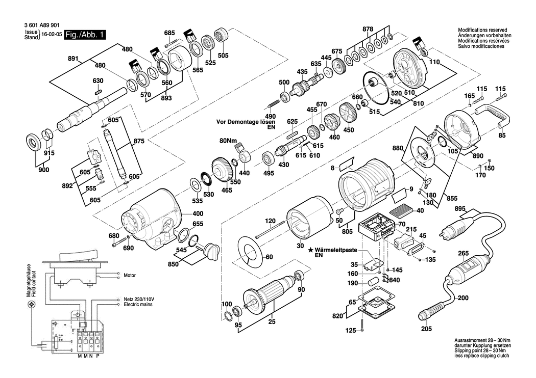 Bosch GDB 350 WE / 3601A899E1 / --- Spare Parts