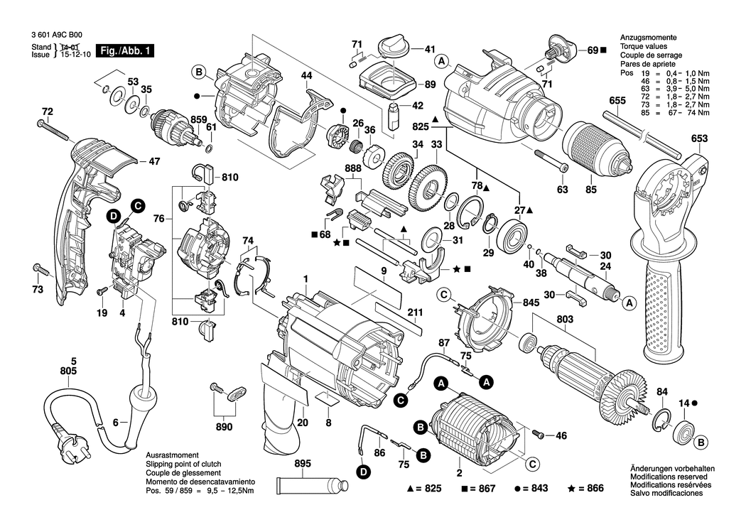 Bosch BID-S-1 / 3601A9CB00 / EU 230 Volt Spare Parts