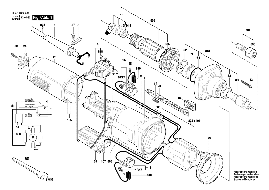 Bosch GGS 28 C / 3601B20000 / EU 230 Volt Spare Parts