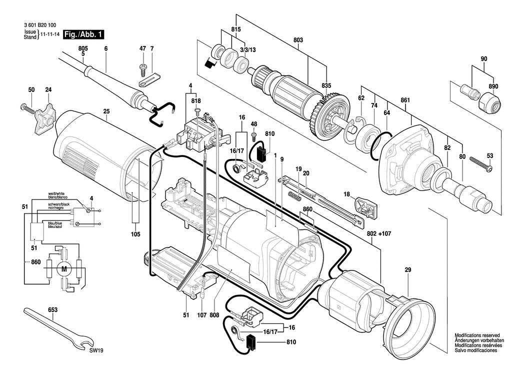 Bosch GGS 28 CE / 3601B20130 / CH 230 Volt Spare Parts