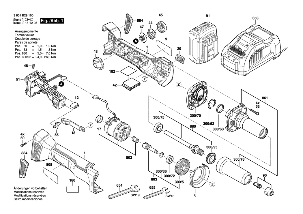 Bosch GGS 18V-23LC / 3601B29100 / EU 18 Volt Spare Parts