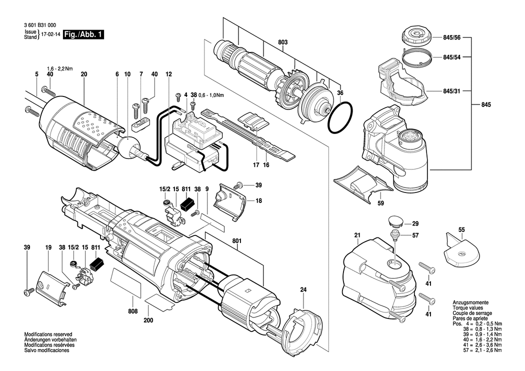 Bosch GOP 40-30 / 3601B31000 / EU 230 Volt Spare Parts