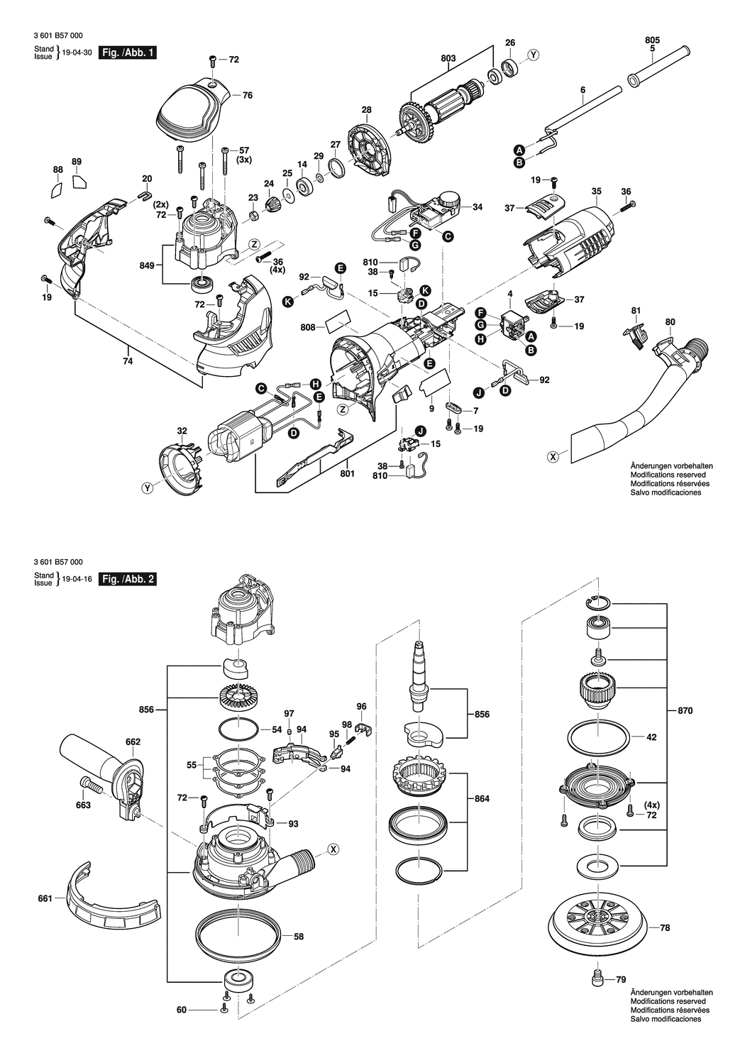 Bosch GET 55-125 / 3601B57000 / EU 230 Volt Spare Parts