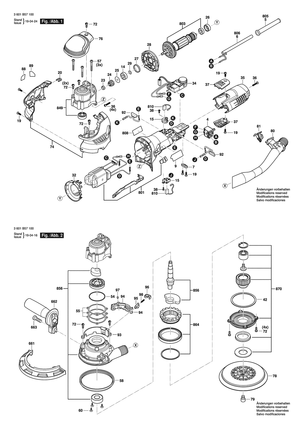 Bosch GET 75-150 / 3601B57100 / EU 230 Volt Spare Parts