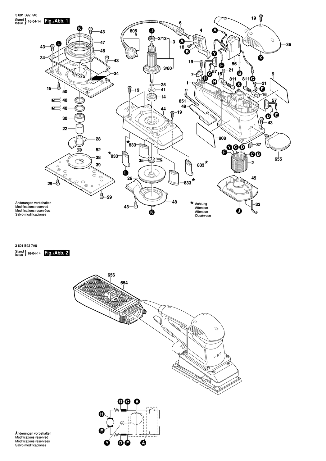 Bosch GSS 230 AE / 3601B927A0 / EU 230 Volt Spare Parts