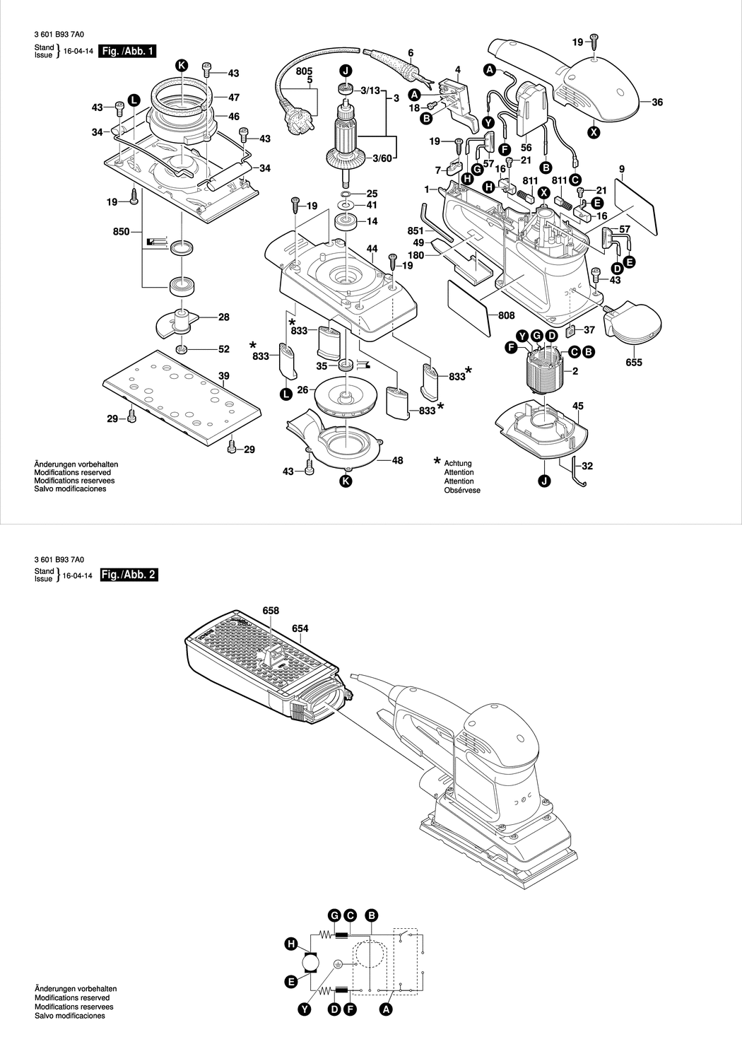 Bosch GSS 280 AE / 3601B937A0 / EU 230 Volt Spare Parts