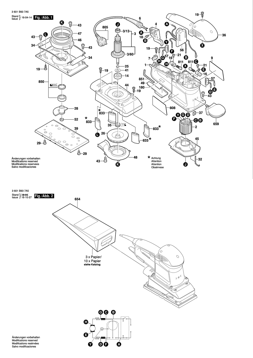 Bosch BOS 280 / 3601B937A5 / EU 230 Volt Spare Parts