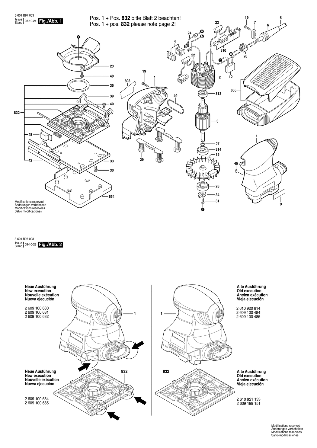 Bosch GSS 140 A / 3601B97032 / CH 230 Volt Spare Parts