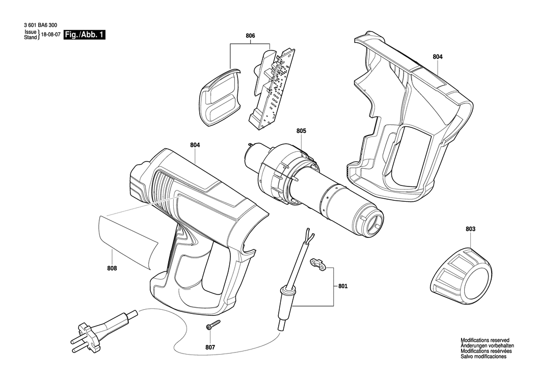 Bosch GHG 23-66 / 3601BA6330 / CH 230 Volt Spare Parts