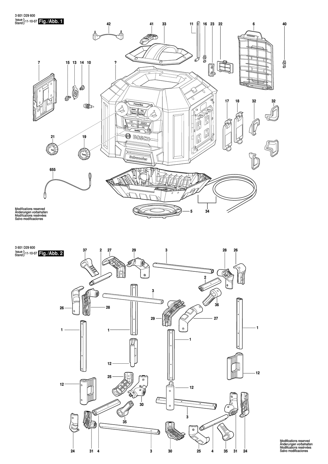 Bosch GML 50 / 3601D29630 / CH 230 Volt Spare Parts