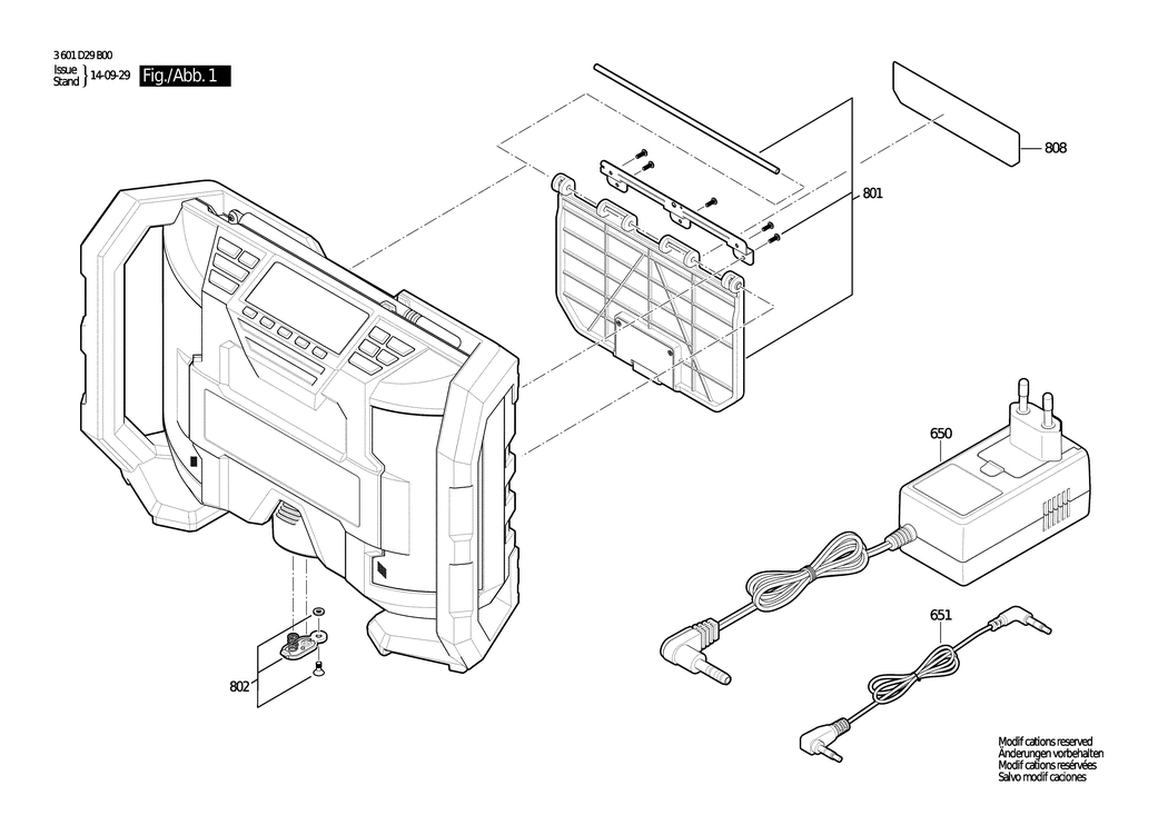 Bosch BACR 10.8 V / 3601D29B00 / --- 10.8 Volt Spare Parts