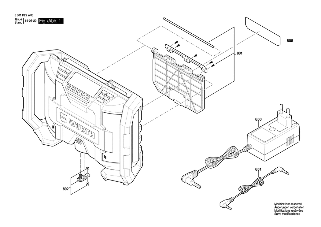 Bosch RA 10-A / 3601D29W00 / EU 230 Volt Spare Parts