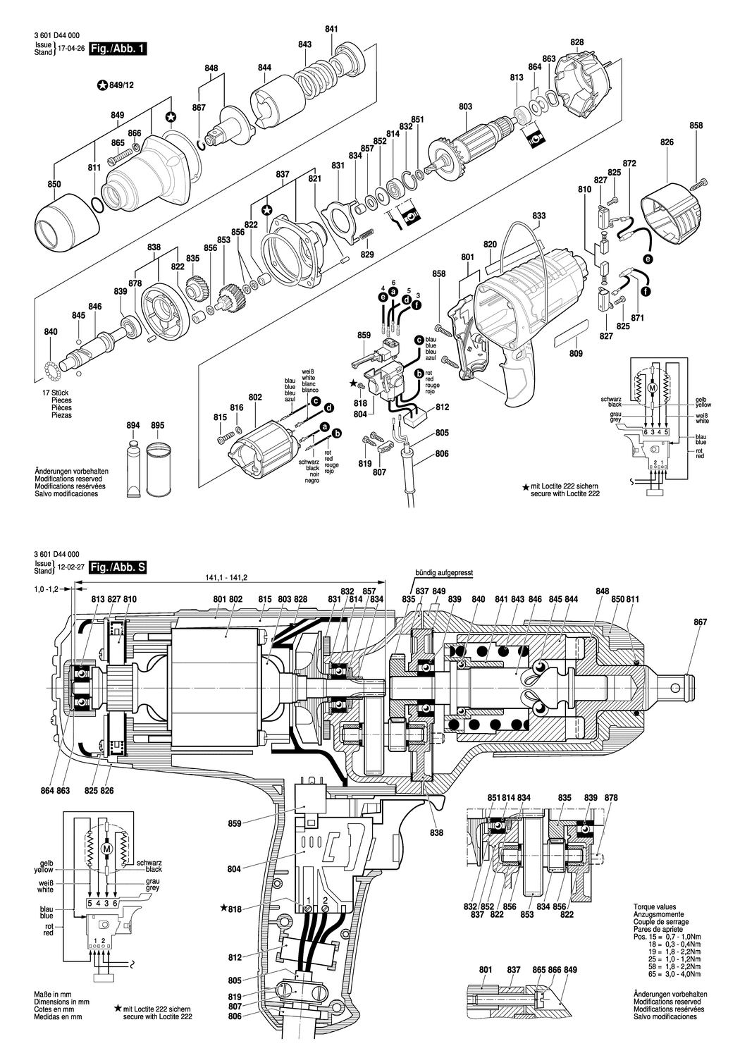 Bosch GDS 18 E / 3601D44030 / CH 230 Volt Spare Parts