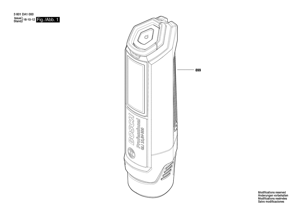 Bosch GLI 12V-300 / 3601DA1000 / EU 12 Volt Spare Parts