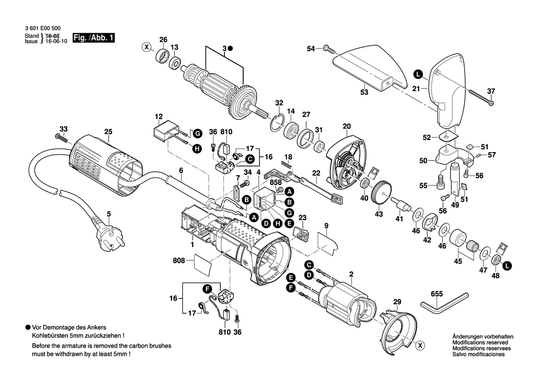 Bosch GSC75-16 / 3601E00500 / --- 220 Volt Spare Parts