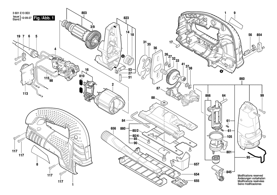 Bosch GST 150 BCE / 3601E130D0 / GB 127 Volt Spare Parts