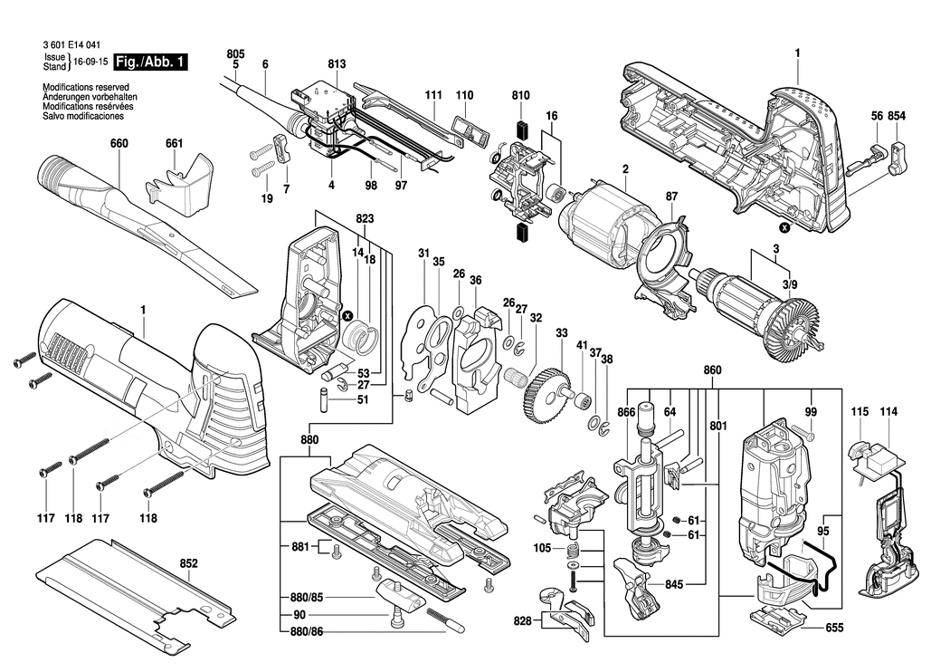 Bosch GST 140 CE / 3601E14041 / --- 240 Volt Spare Parts