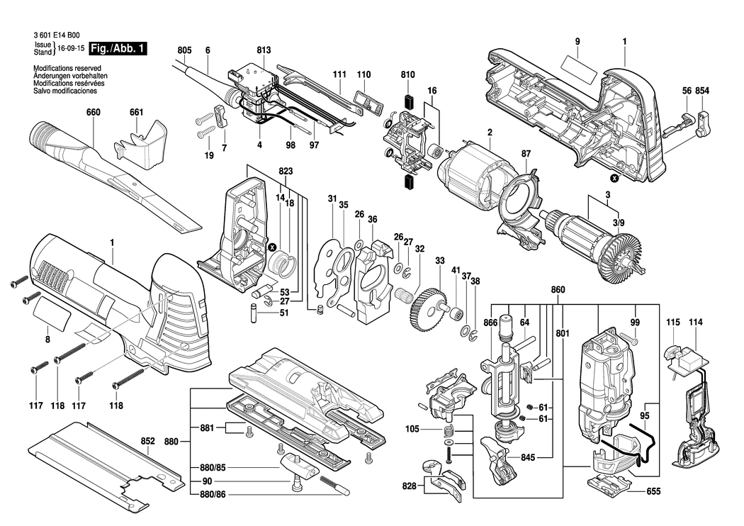 Bosch BJS SHO 140 / 3601E14B00 / EU 230 Volt Spare Parts