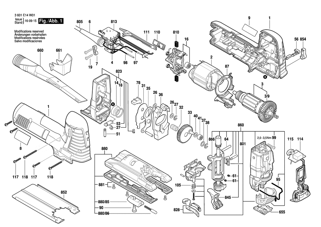 Bosch STP 140 EXACT-S / 3601E14W01 / EU 230 Volt Spare Parts