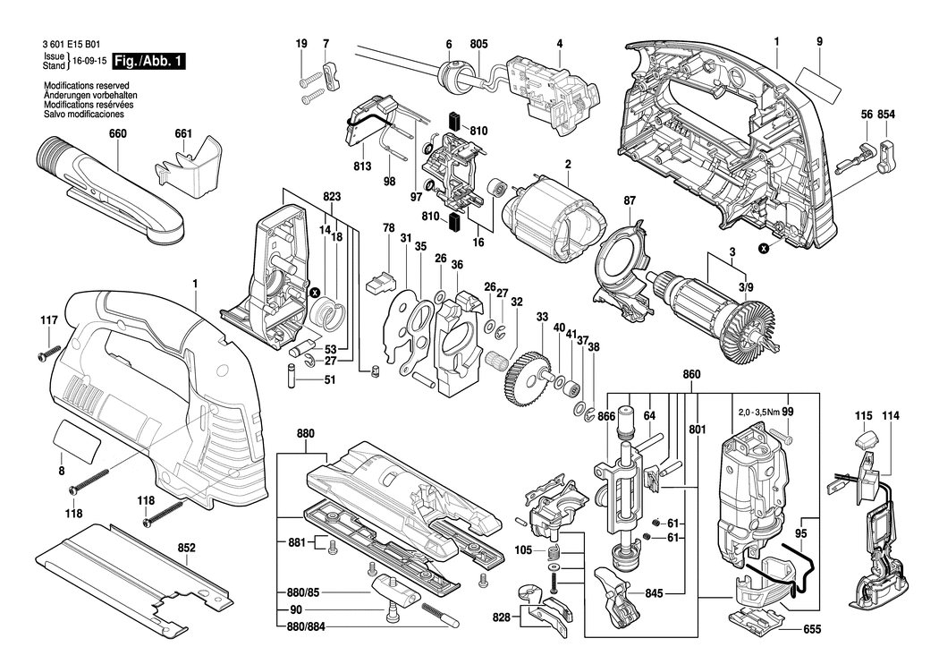 Bosch BJS TH 160 / 3601E15B01 / EU 230 Volt Spare Parts