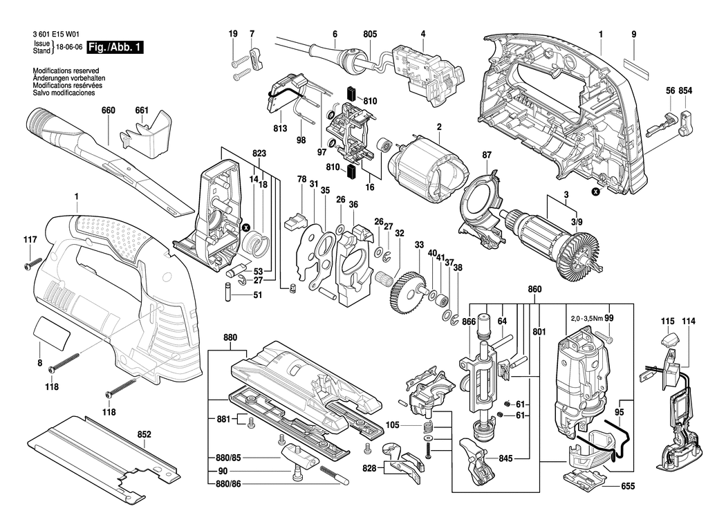 Bosch STP 140 EXACT-B / 3601E15W01 / EU 230 Volt Spare Parts