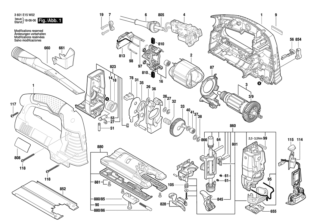 Bosch STP 140 EXACT-B / 3601E15W02 / EU 230 Volt Spare Parts