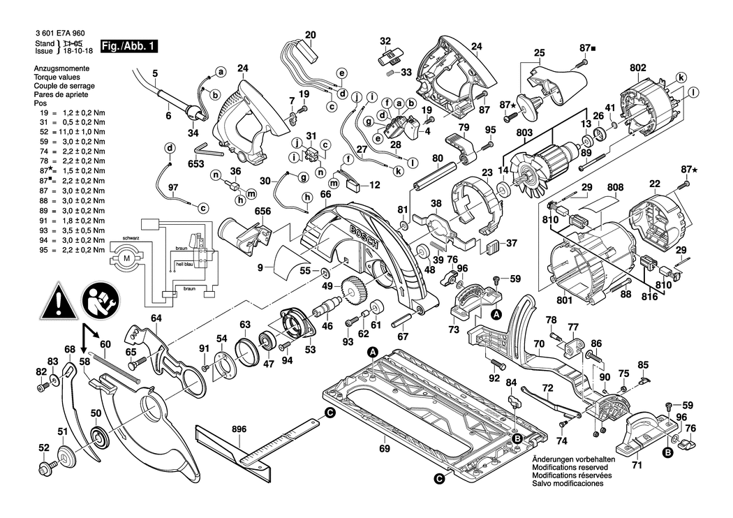 Bosch GKS 85 G / 3601E7A960 / --- 110 Volt Spare Parts