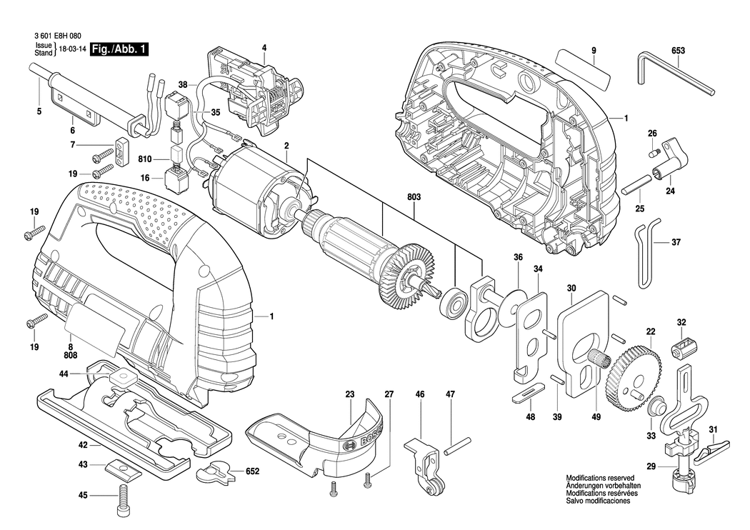 Bosch GST 75 E / 3601E8H0H0 / --- 220 Volt Spare Parts