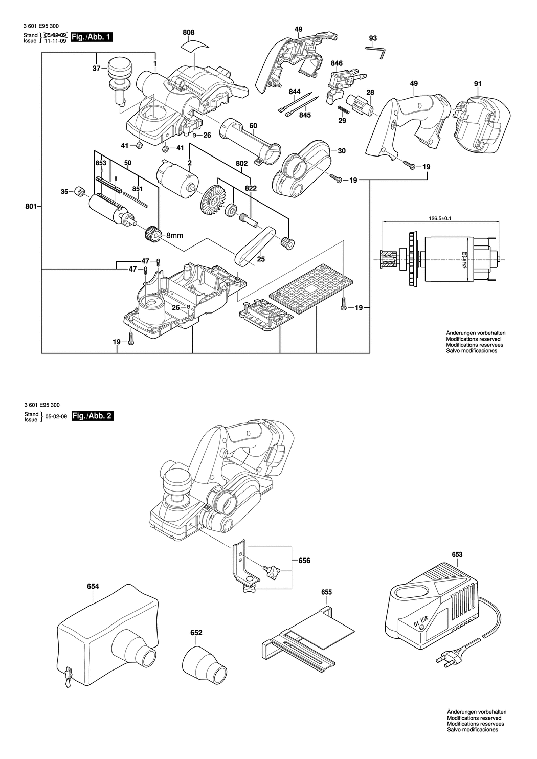 Bosch GHO 18 V / 3601E95300 / EU 18 Volt Spare Parts