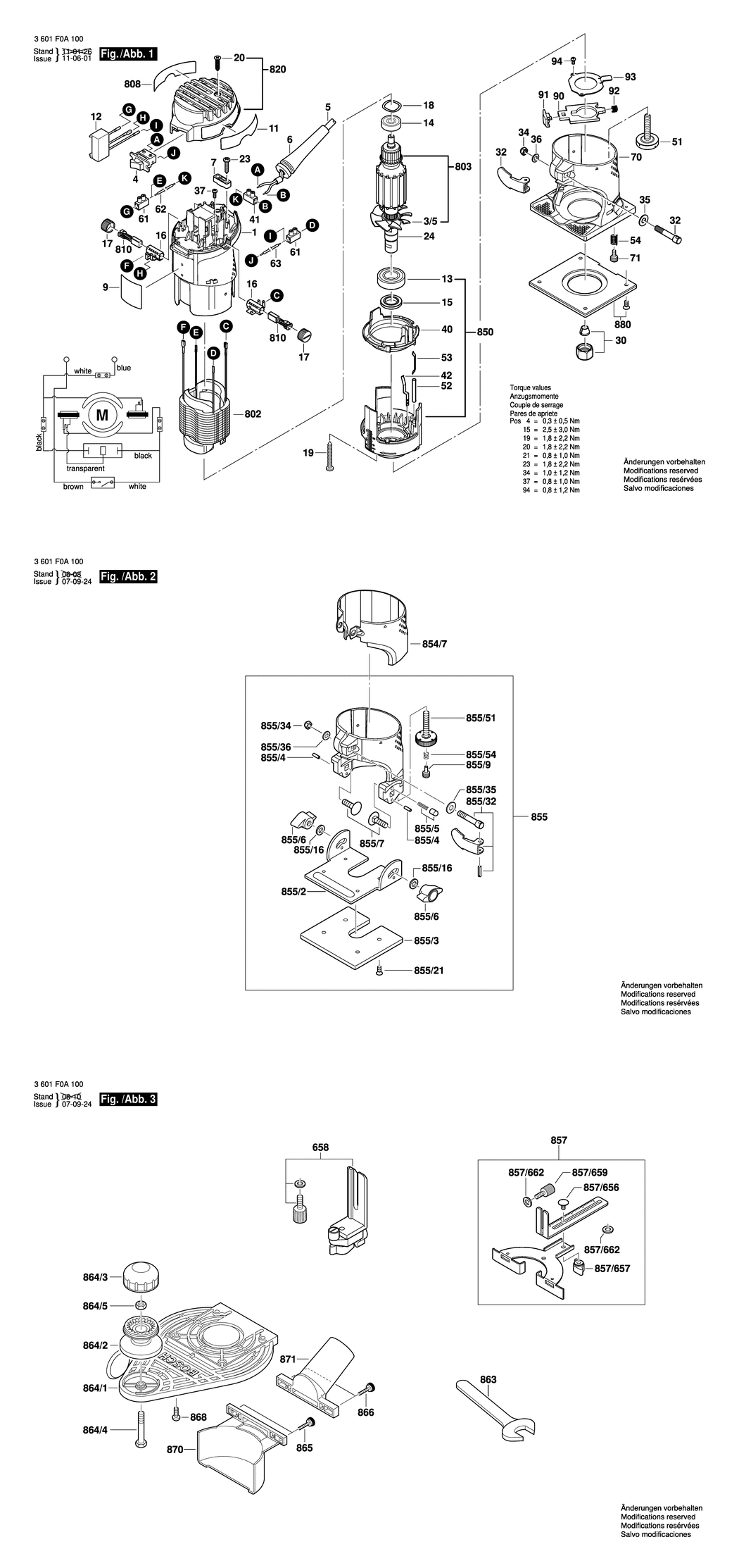 Bosch GKF 600 / 3601F0A100 / EU 230 Volt Spare Parts